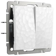 Изображение Выключатель двухклавишный проходной Hammer (белый) W1222001