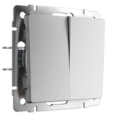 Изображение Перекрестный выключатель двухклавишный (серебряный матовый) W1123065